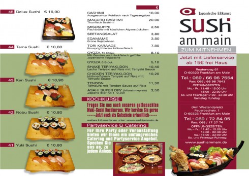 Restaurant Sushi am Main in Frankfurt am Main