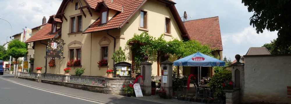 Brauner B�r und wei�e Taube in Volkach