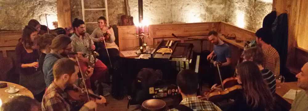 Frau Hopf im Schlo�caf� in T�bingen