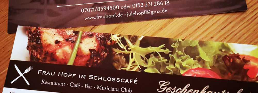 Frau Hopf im Schlo�caf� in T�bingen