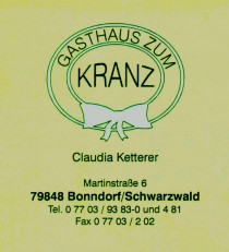 Logo von Restaurant Gasthaus Zum Kranz Bonndorf in Bonndorf