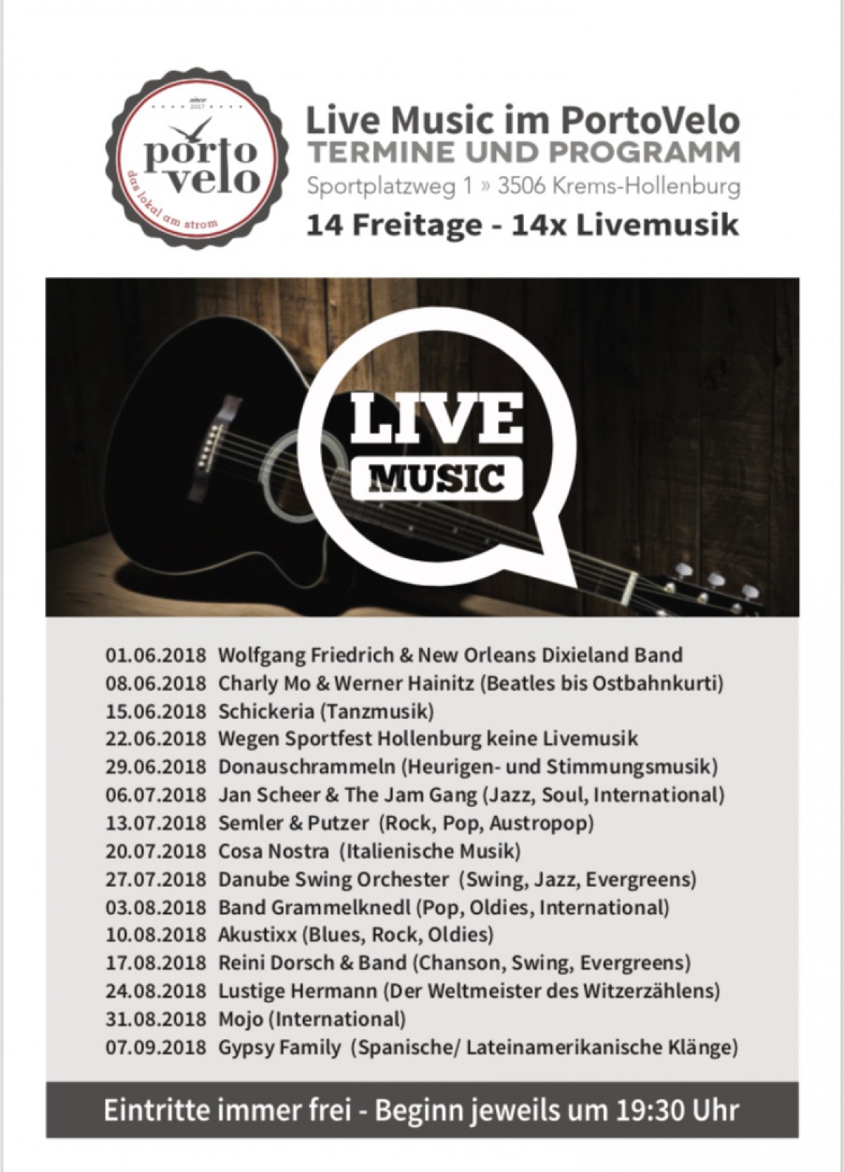 Live Music beim Sonnenuntergang
