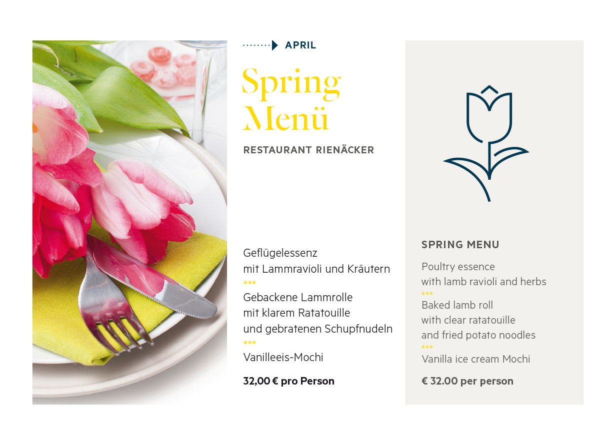 Spring Menü im Monat April