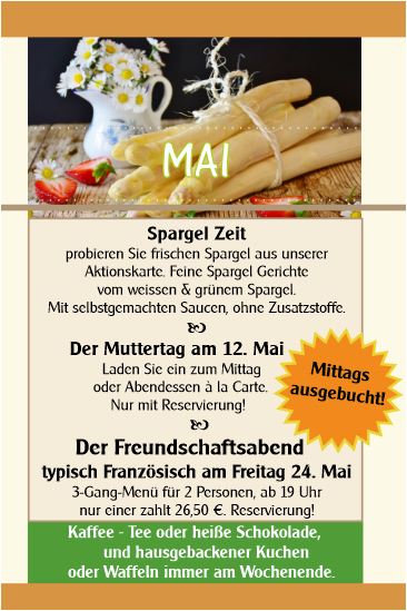 Mai Aktion in der Eifelstube