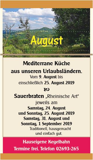 August Aktion in der Eifelstube