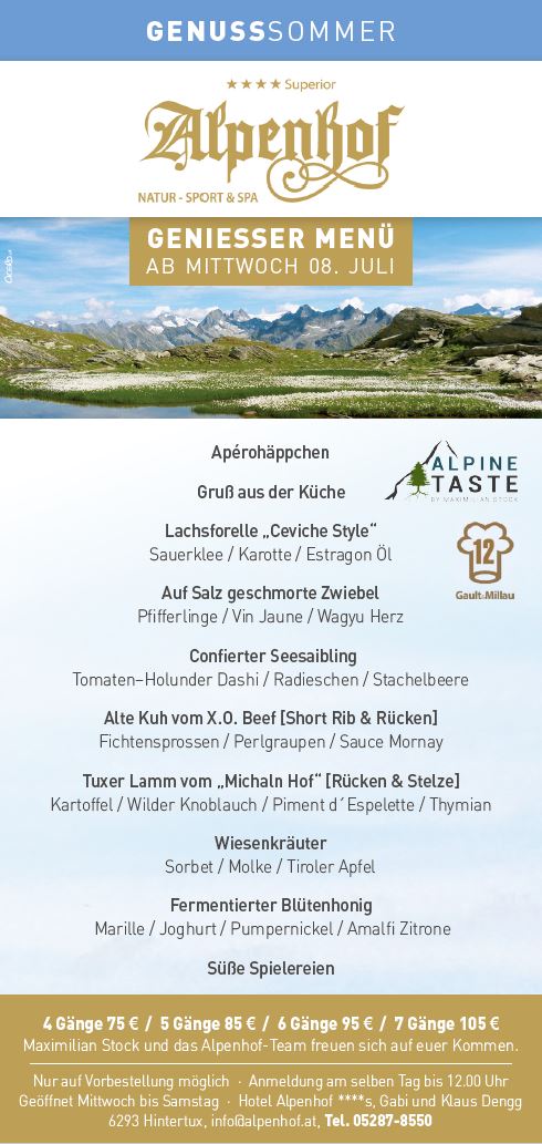 Sommer Genießermenü 