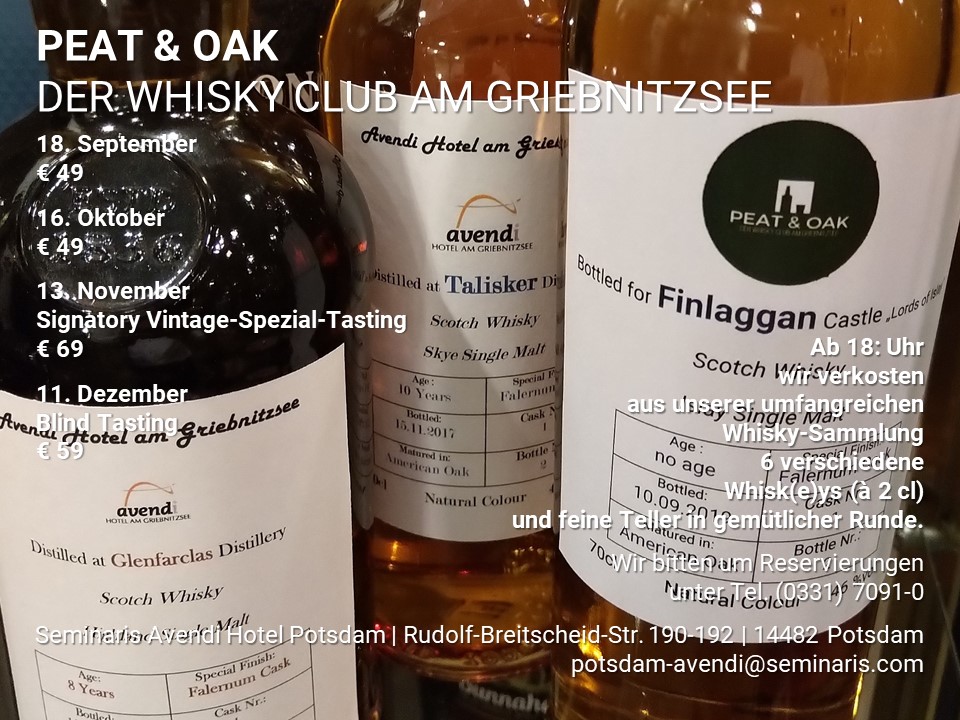 PEAT & OAK DER WHISKY CLUB AM GRIEBNITZSEE