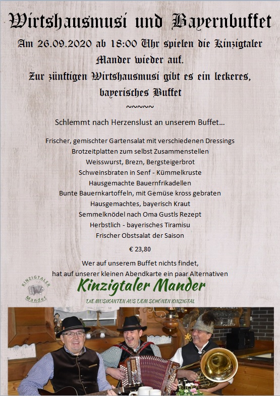 Wirtshausmusi und Bayerisches Buffet