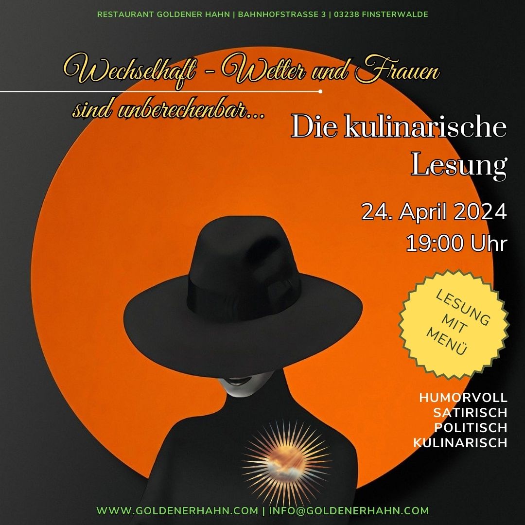 Die kulinarische Lesung im April