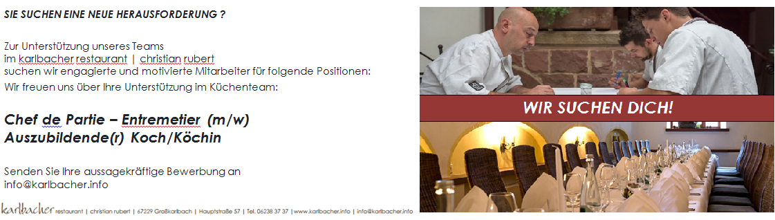 Koch/Köchin - auch als Auszubildende(r)