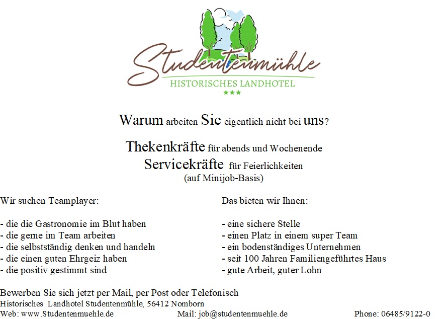 Service- und Thekenkräfte gesucht