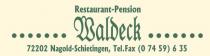 Restaurant Pension Waldeck