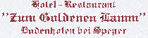 Hotel Restaurant Zum Goldenen Lamm