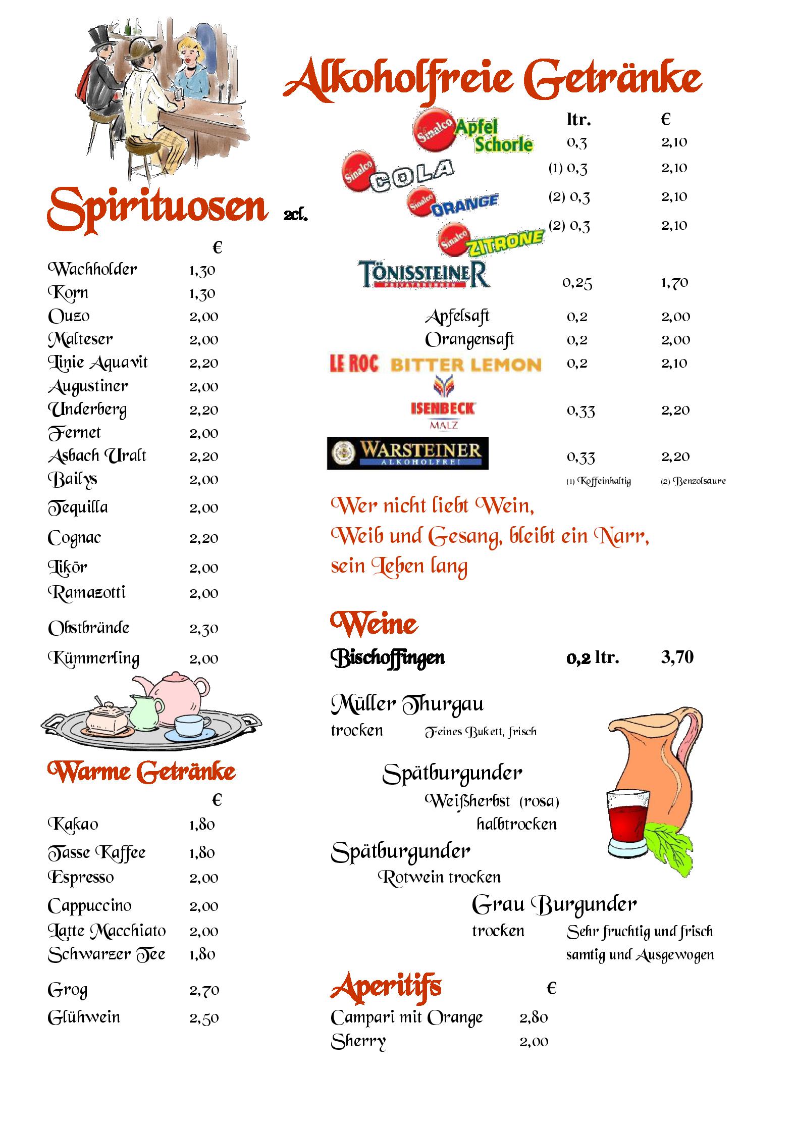 Speisekarte Altes Gasthaus Luig in Warstein, Seite 13