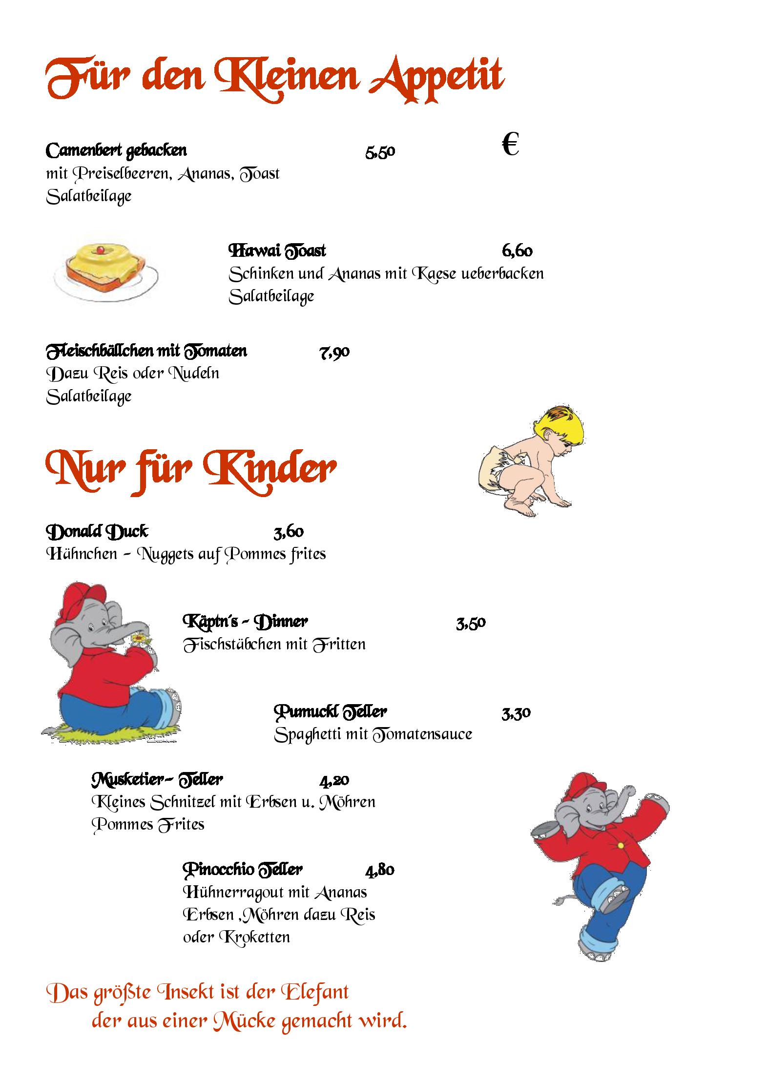 Speisekarte Altes Gasthaus Luig in Warstein, Seite 4
