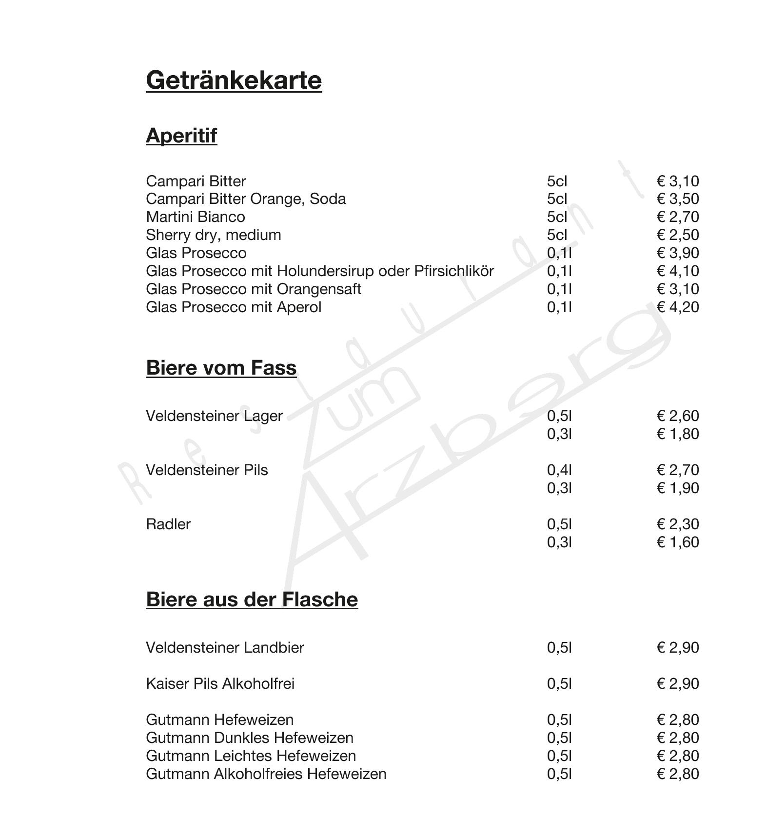Speisekarte Restaurant Zum Arzberg in Hersbruck, Seite 6