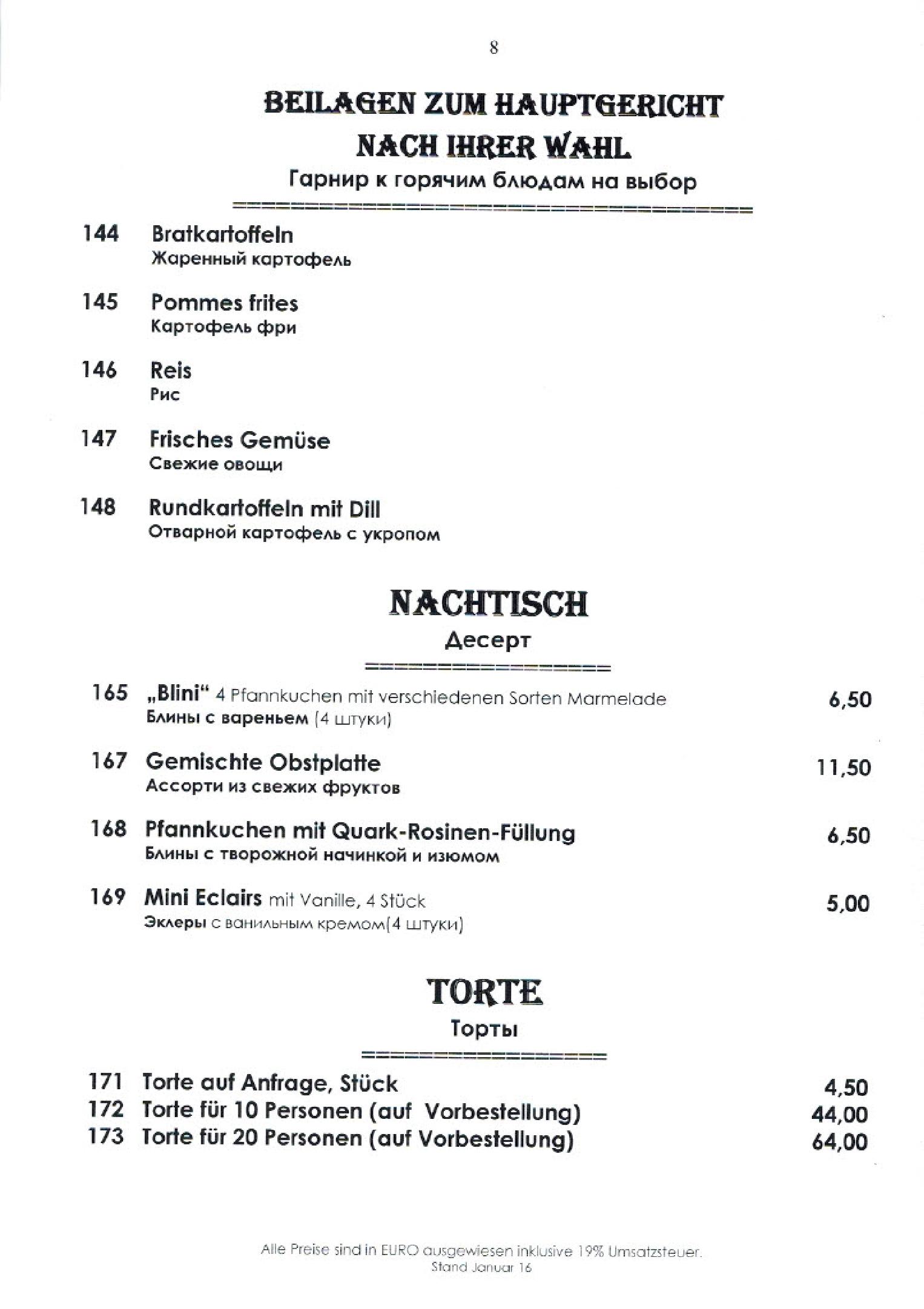 Speisekarte Restaurant-Palazzo Monte Cristo  in Offenbach, Seite 8