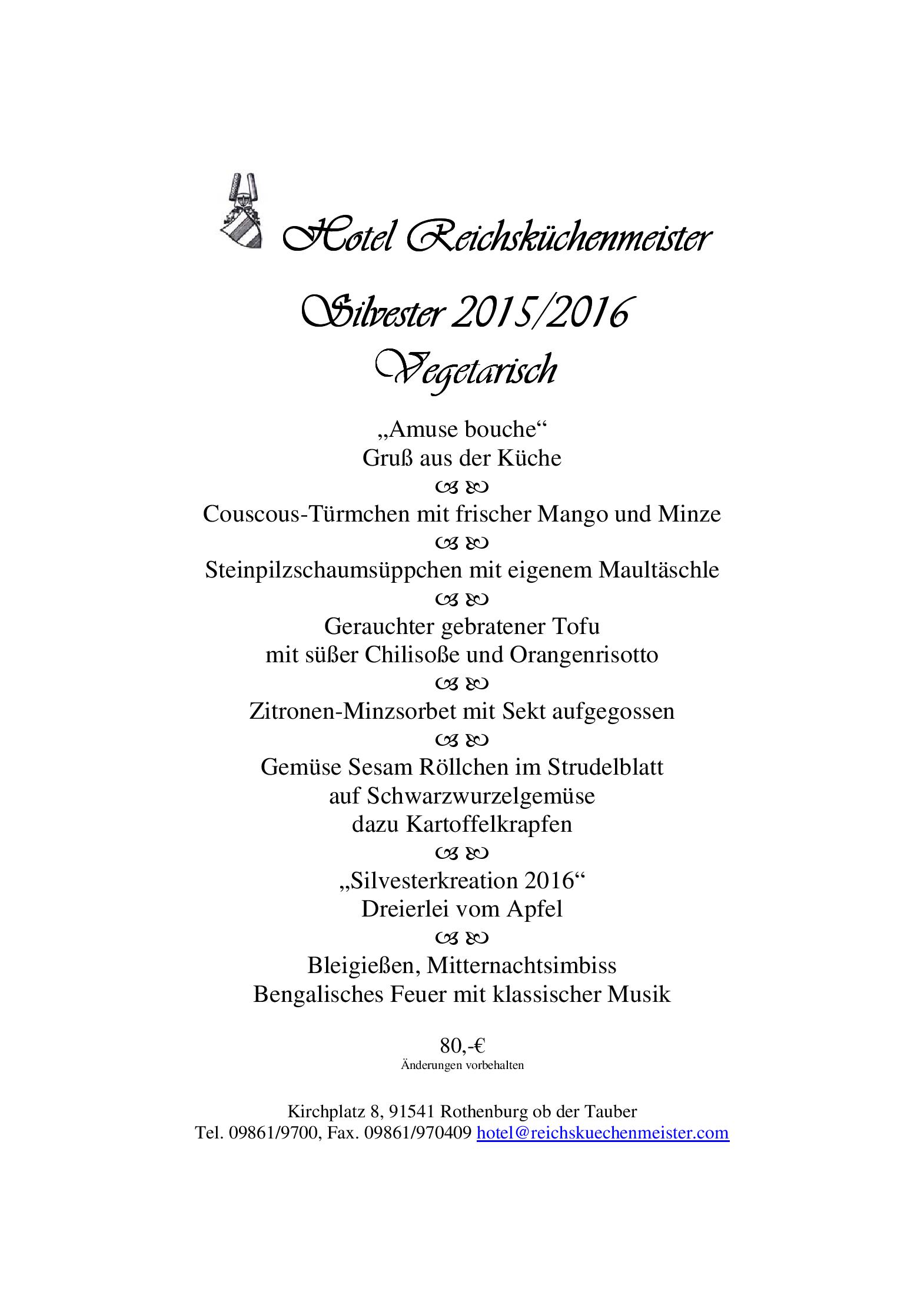 Speisekarte Hotel Reichsküchenmeister -Das Herz von Rothenburg in Rothenburg ob der Tauber, Seite 4