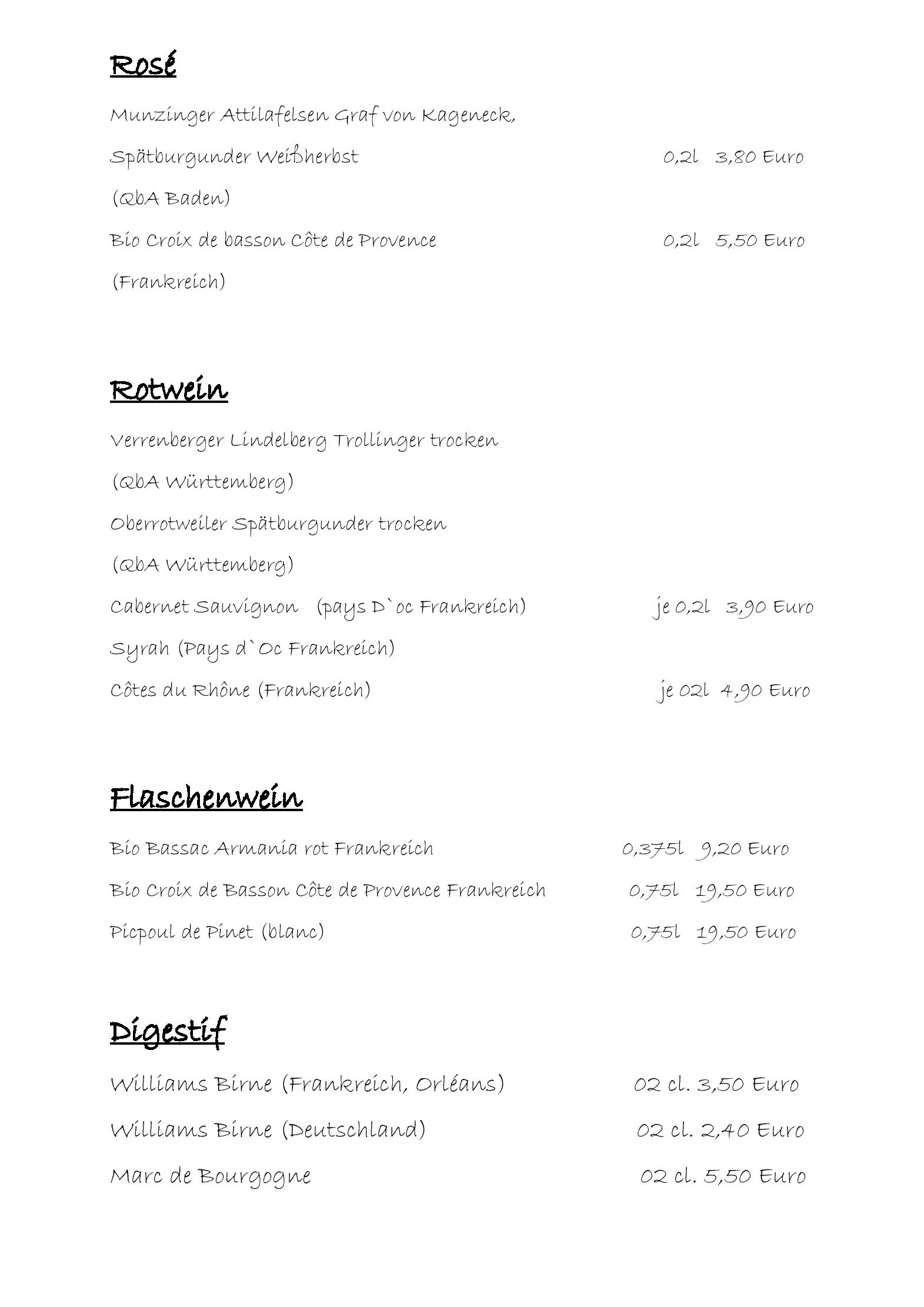 Speisekarte Martines Le petit Restaurant in Deißlingen, Seite 4
