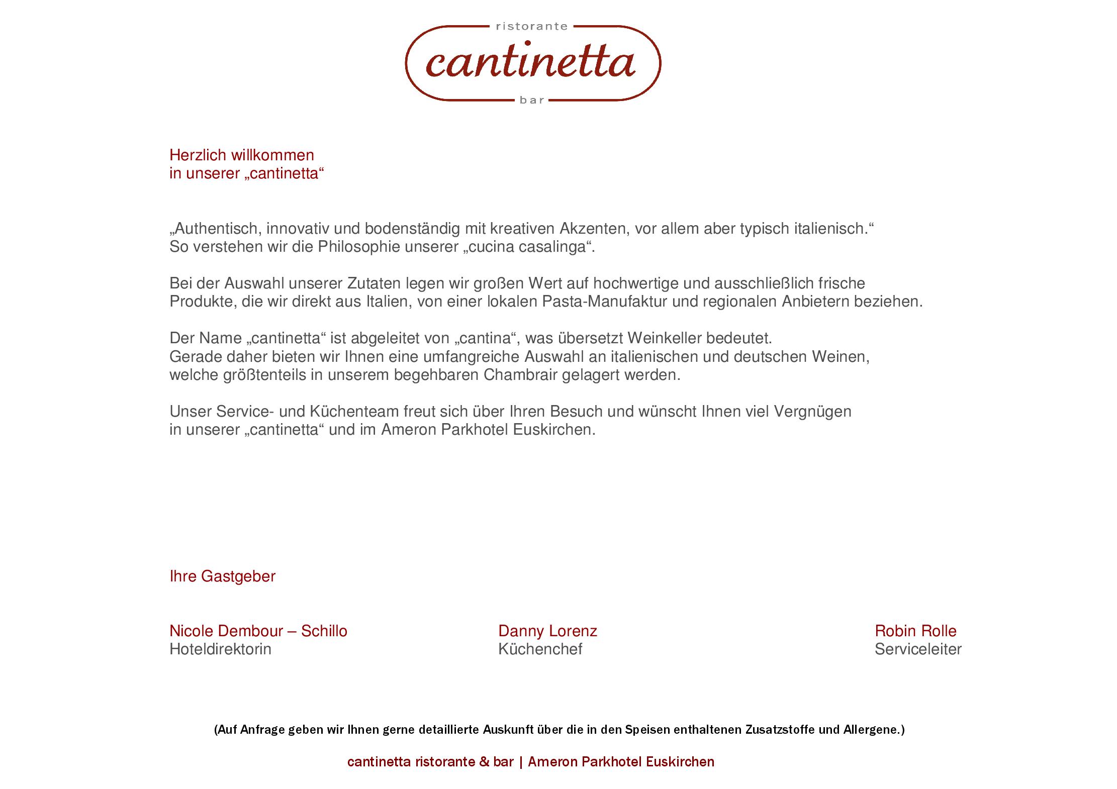 Speisekarte Cantinetta in Euskirchen, Seite 6