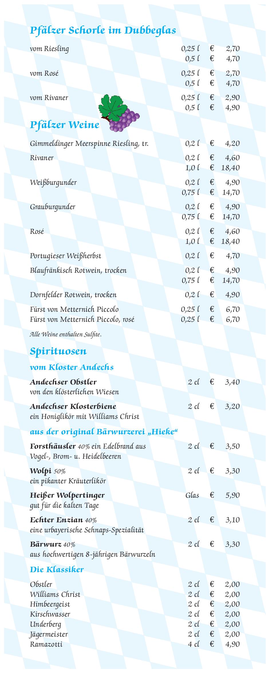 Speisekarte Andechser Mannheim in Mannheim, Seite 3