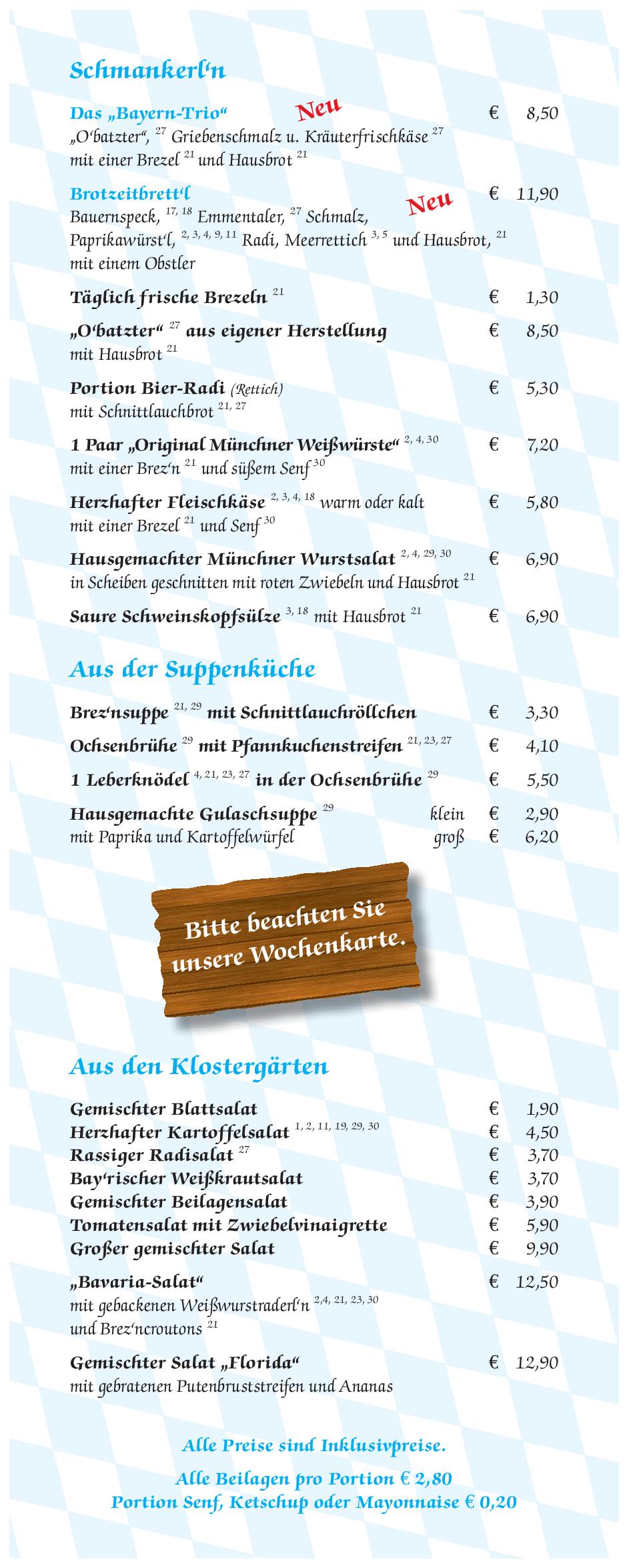 Speisekarte Andechser Mannheim in Mannheim, Seite 4