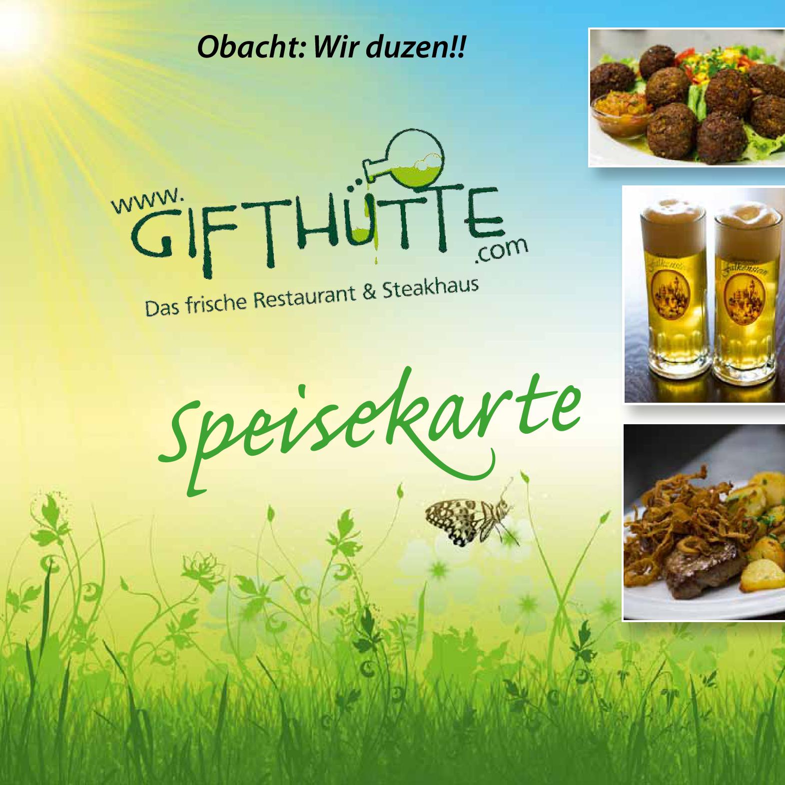 Speisekarte Gifthütte in Kaufbeuren, Seite 1