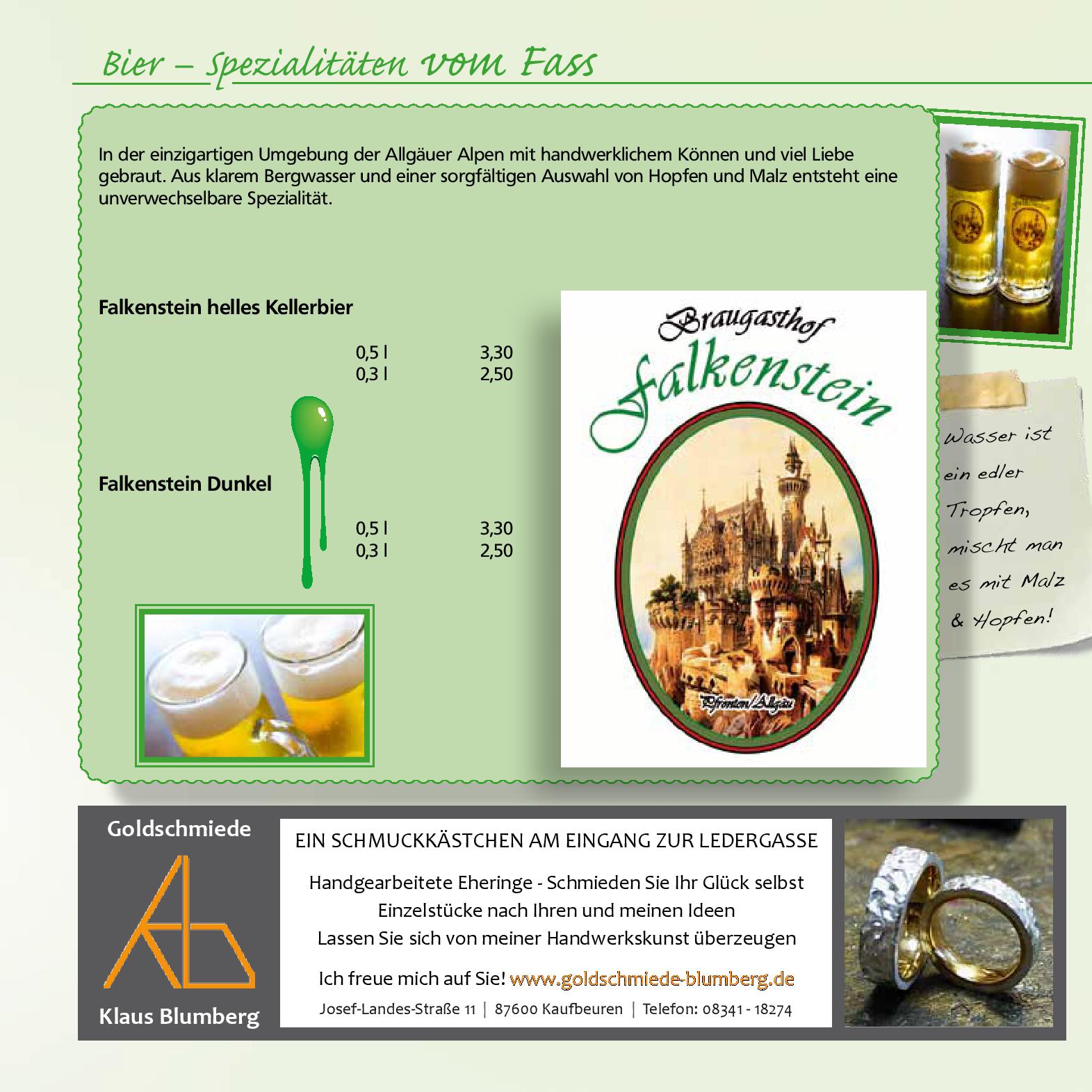 Speisekarte Gifthütte in Kaufbeuren, Seite 15