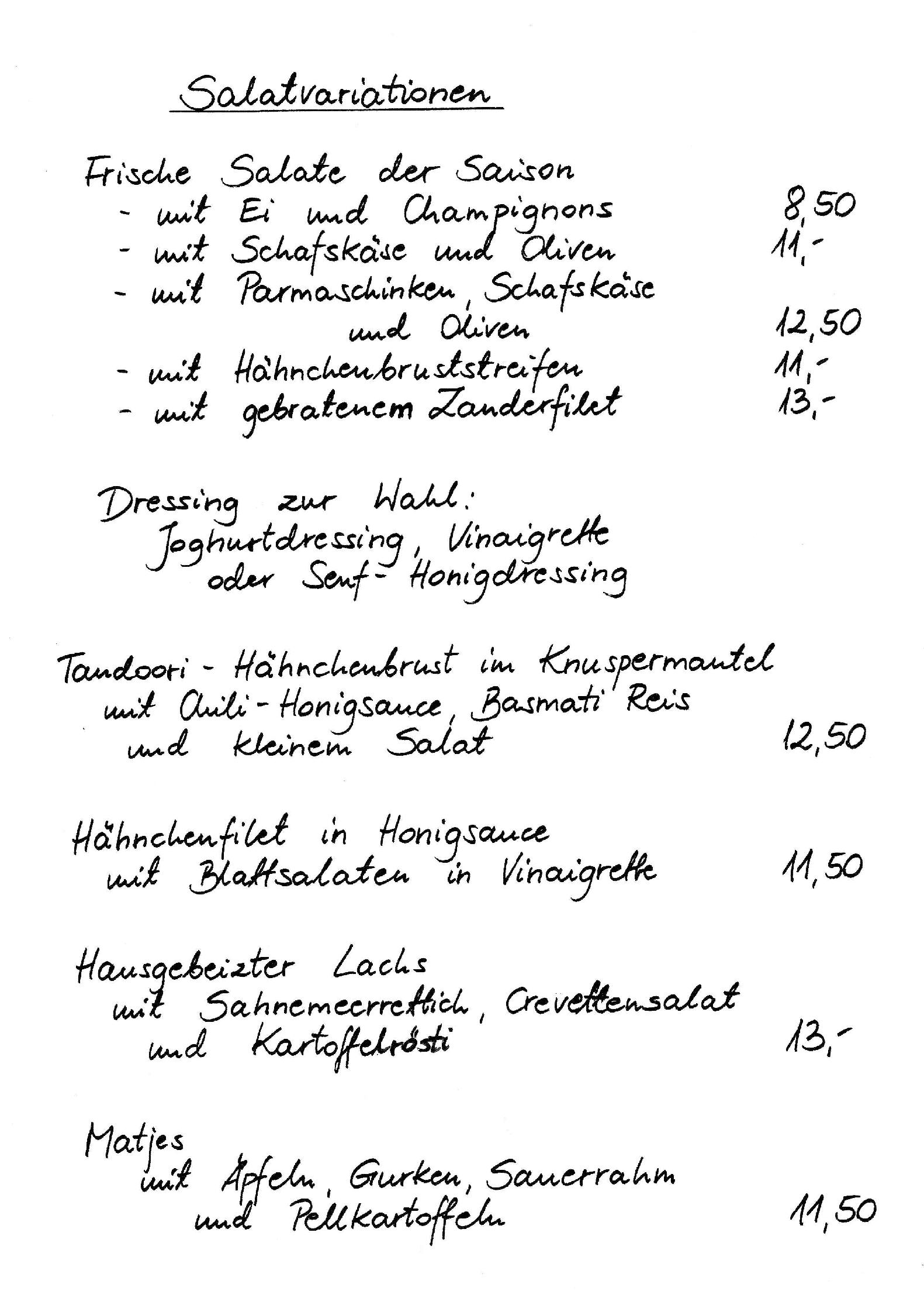 Speisekarte Weyers Restaurant in Berlin, Seite 2