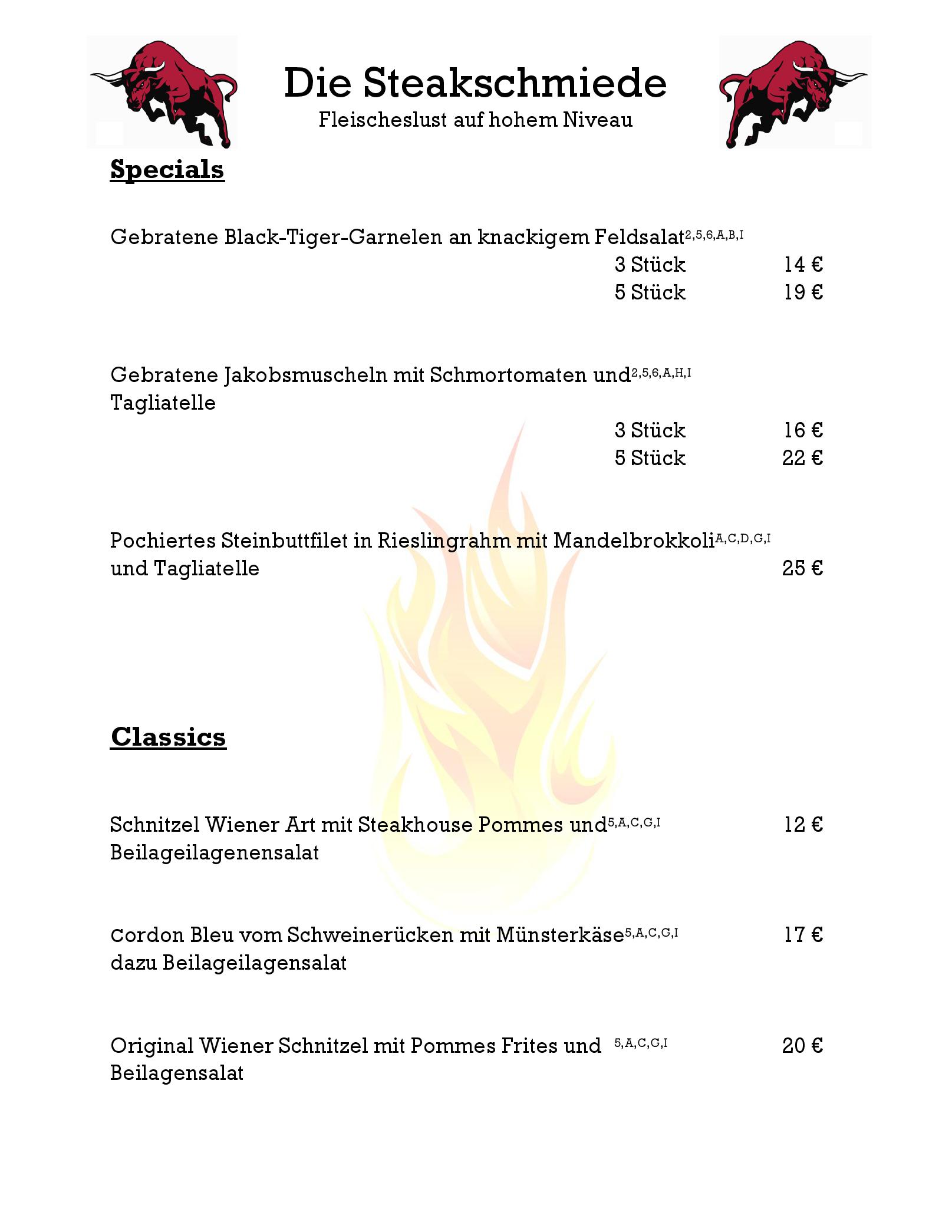 Speisekarte Steakschmiede in Riegelsberg, Seite 3