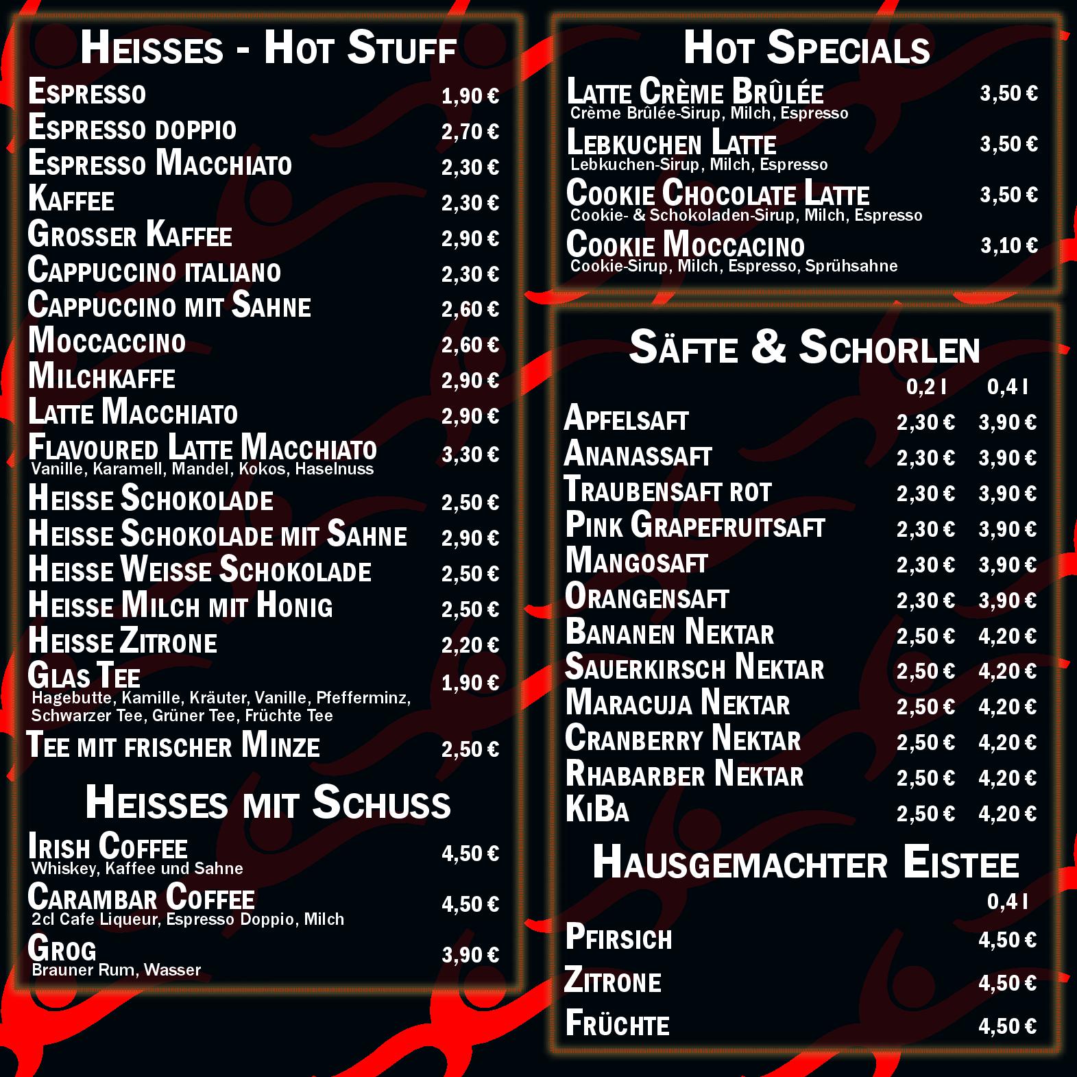 Speisekarte Carambar in Berlin, Seite 10