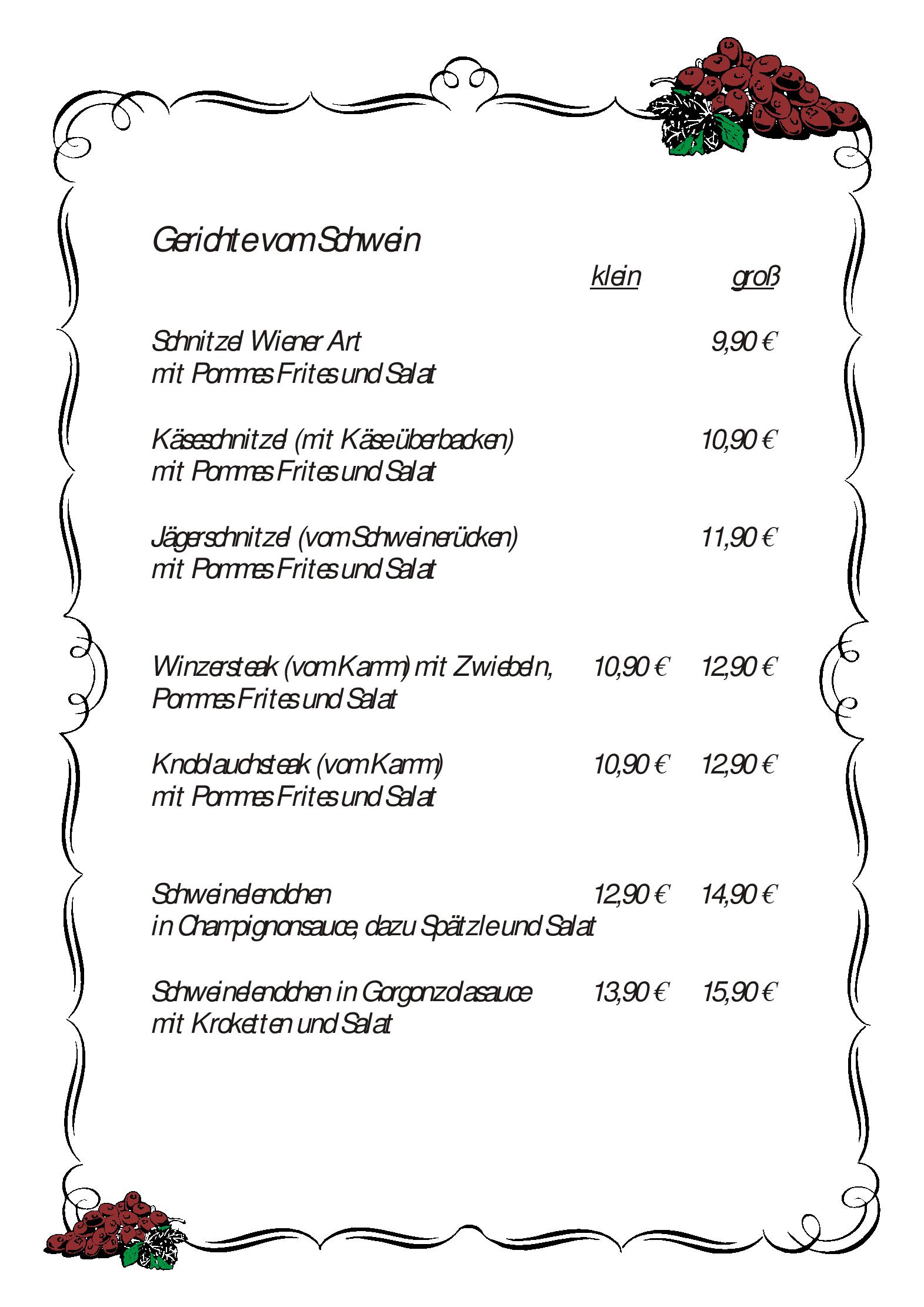 Speisekarte Hotel Hambacher Winzer  in Neustadt an der Weinstrasse , Seite 7