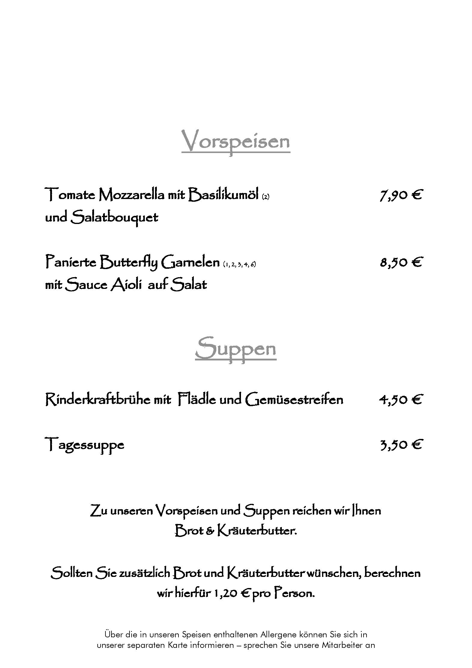 Speisekarte Am Unkelstein im Ringhotel Haus Oberwinter in Remagen, Seite 1