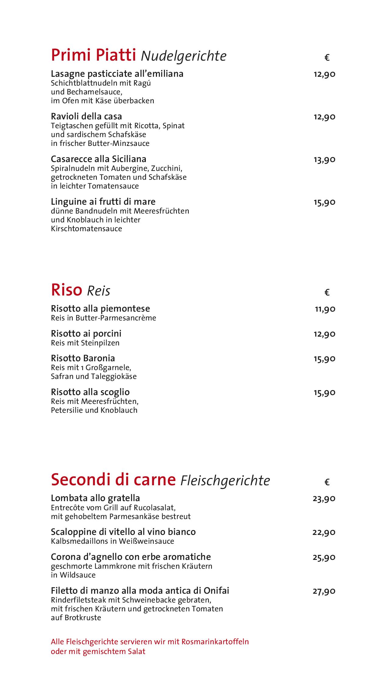 Speisekarte Pane e Vino in Berlin, Seite 2