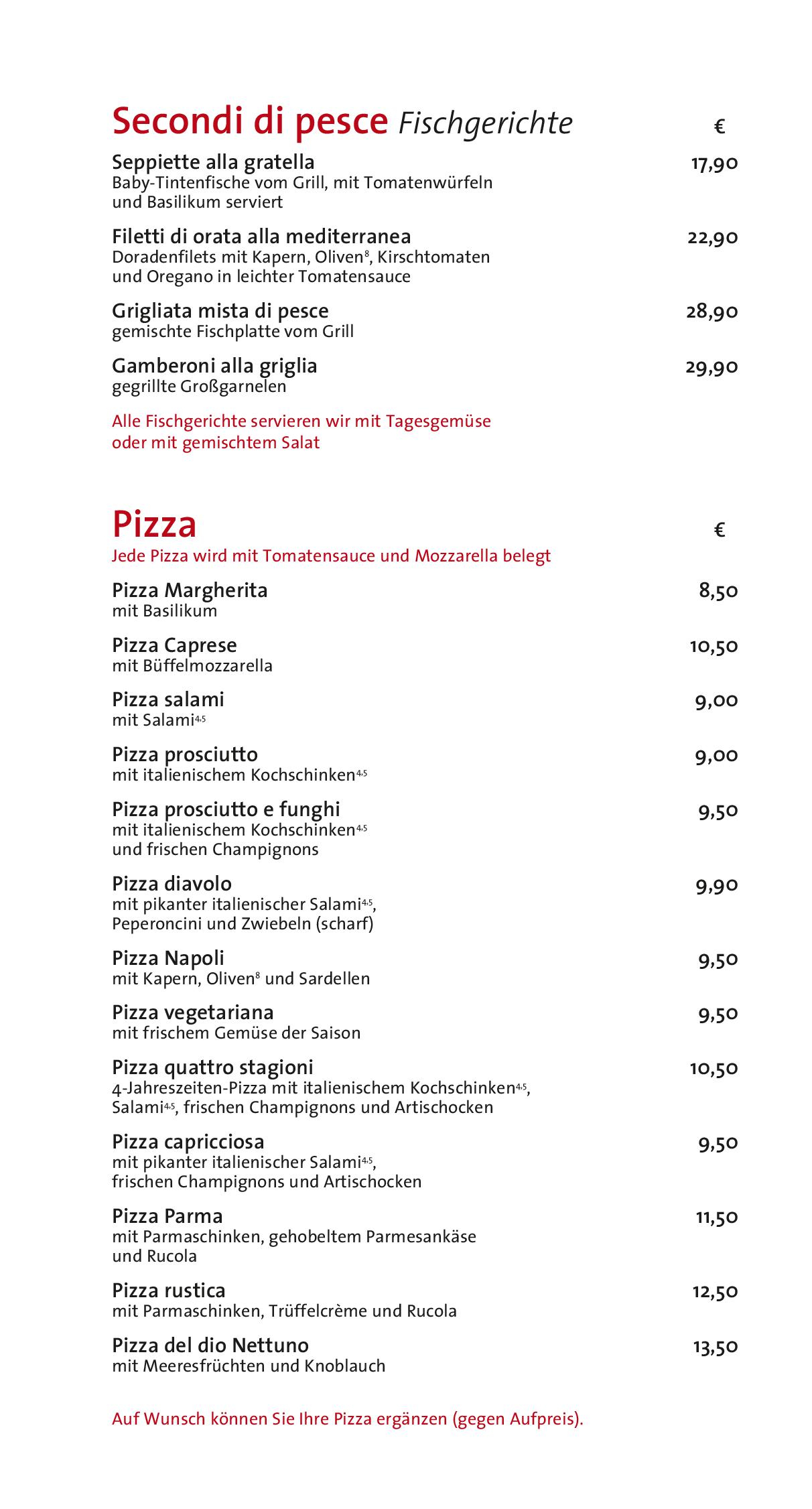 Speisekarte Pane e Vino in Berlin, Seite 3