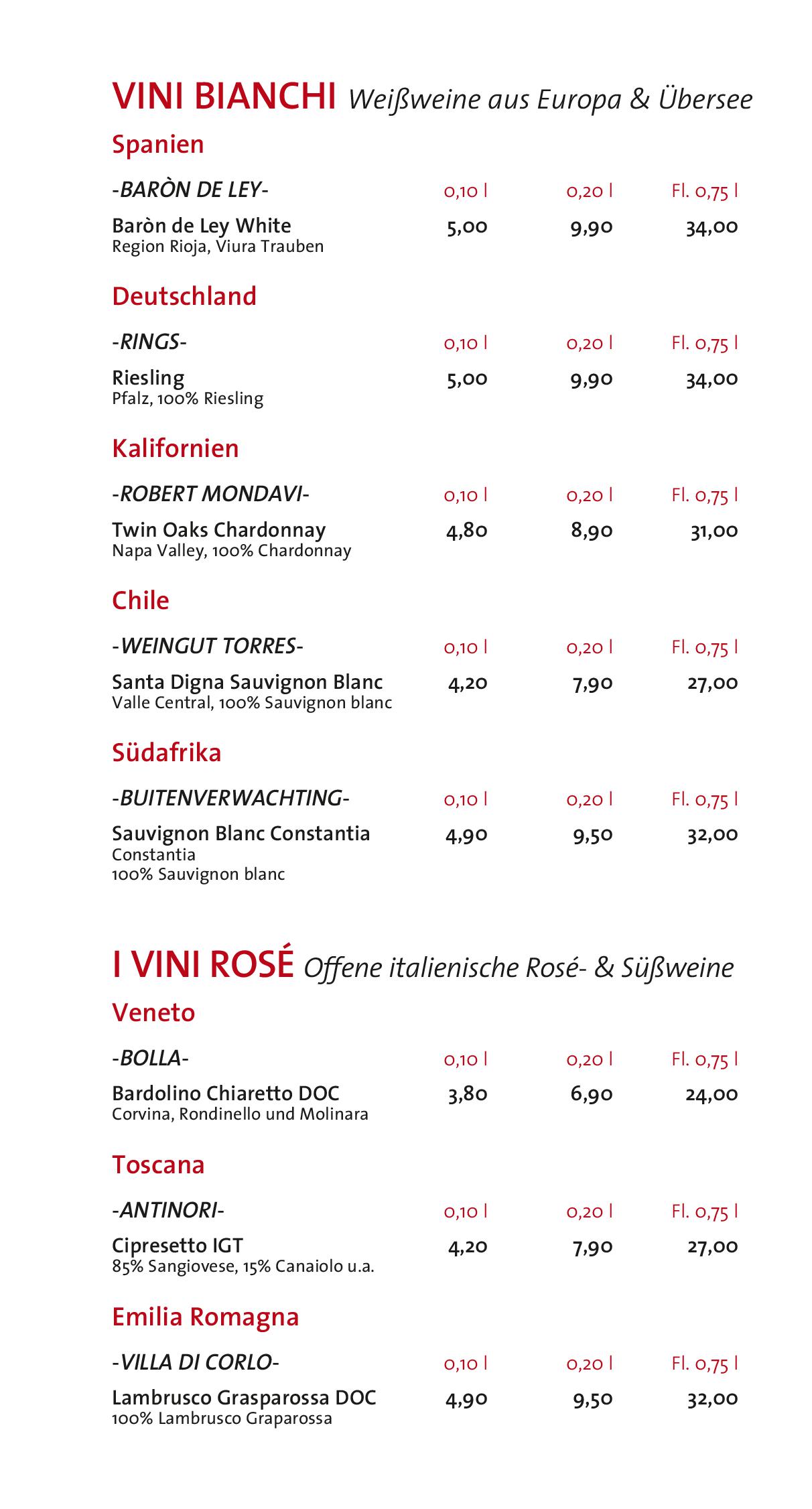 Speisekarte Pane e Vino in Berlin, Seite 7