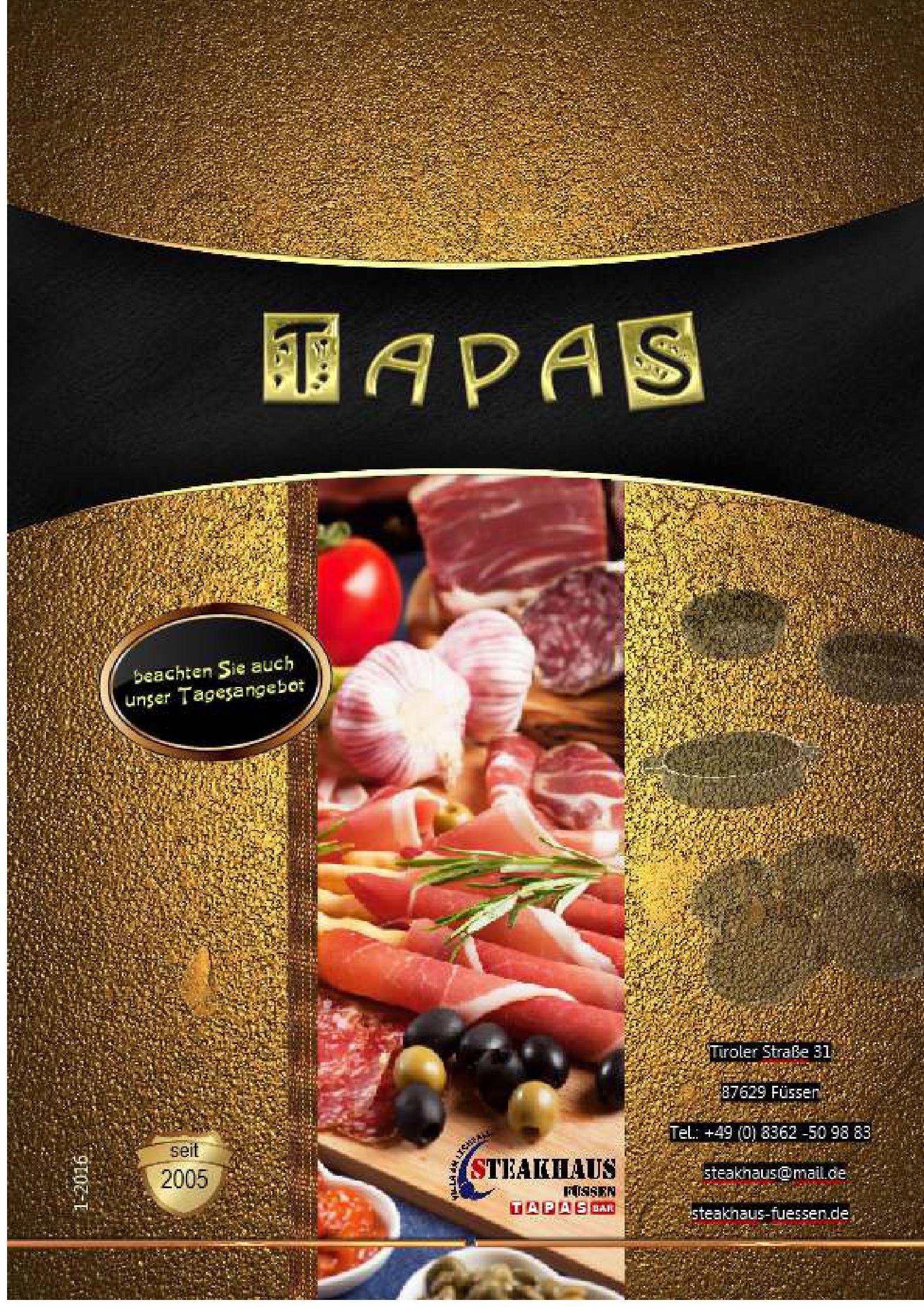 Speisekarte Steakhaus Füssen in Füssen, Seite 6