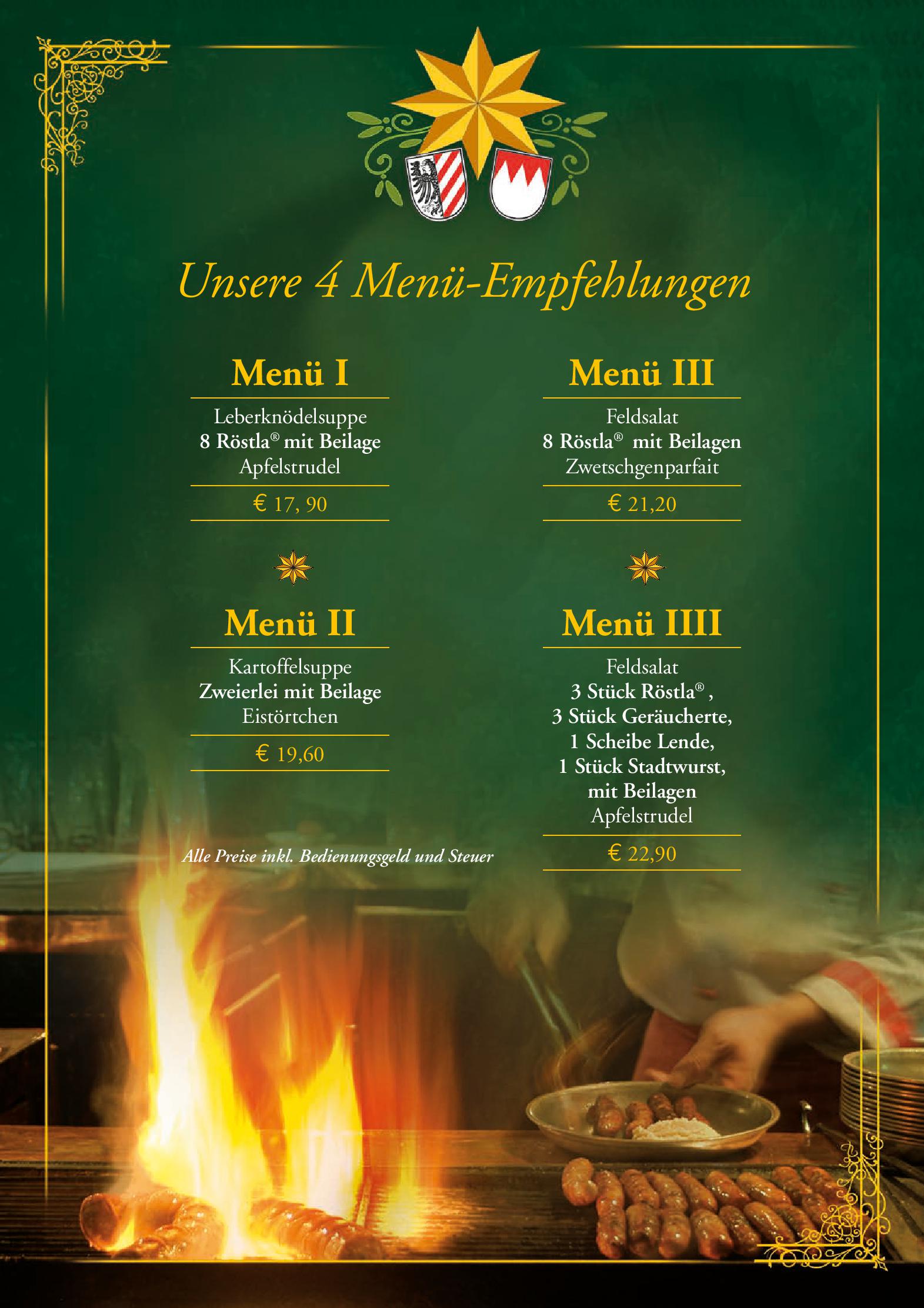 Speisekarte Historische Bratwurstküche Zum Gulden Stern in Nürnberg, Seite 7
