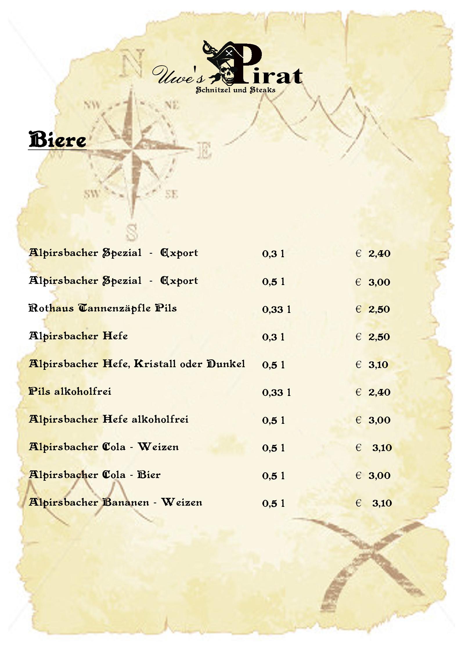 Speisekarte Uwes Pirat in Pforzheim, Seite 7