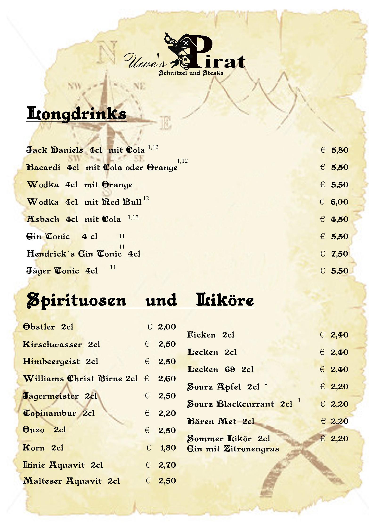Speisekarte Uwes Pirat in Pforzheim, Seite 9