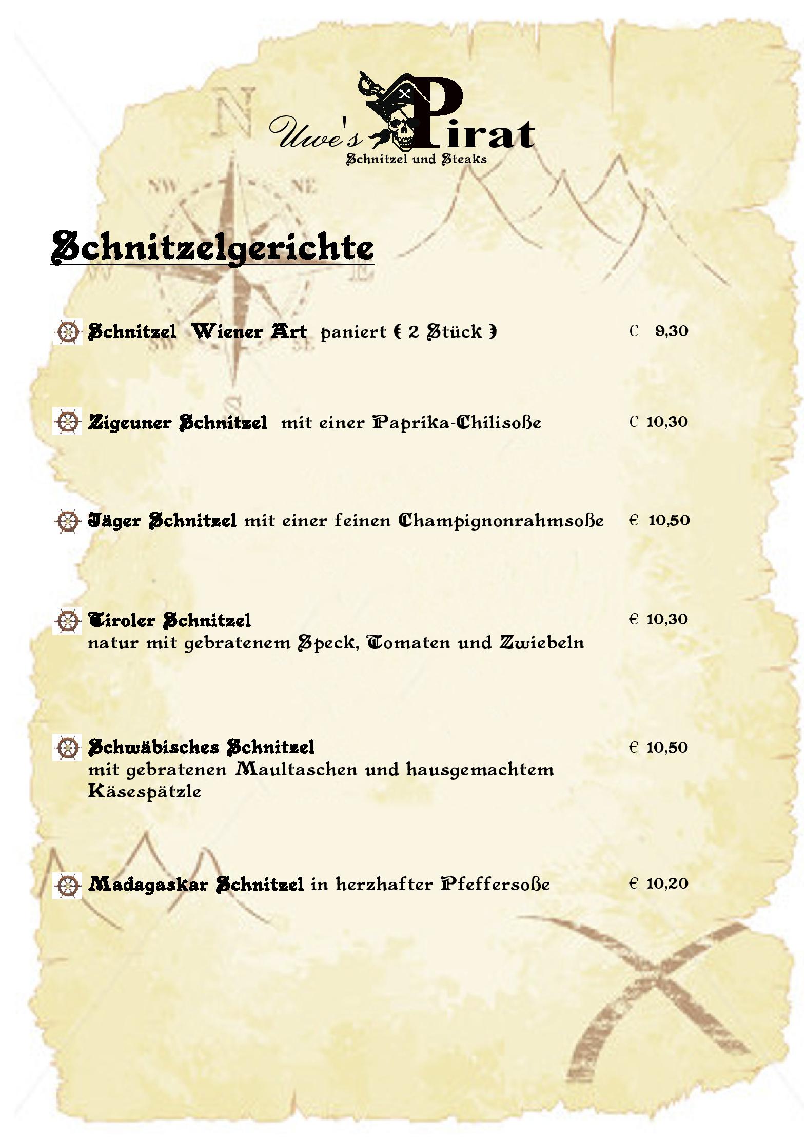 Speisekarte Uwes Pirat in Pforzheim, Seite 12