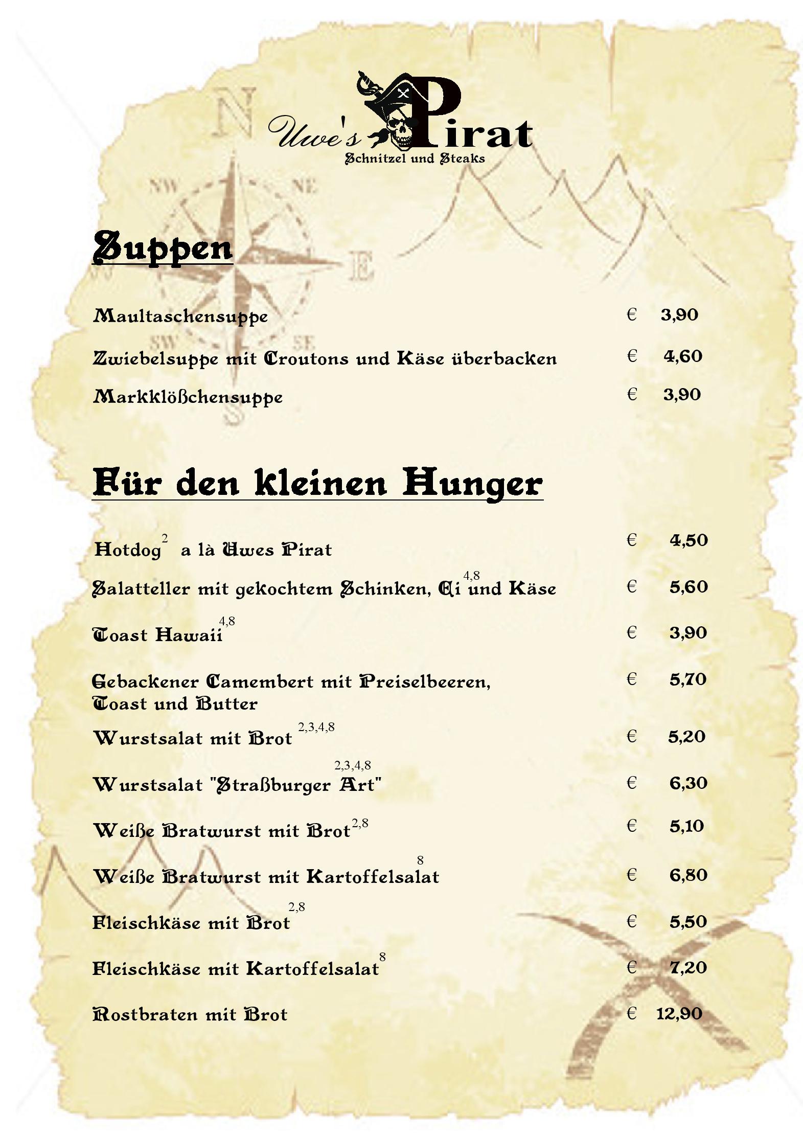Speisekarte Uwes Pirat in Pforzheim, Seite 14