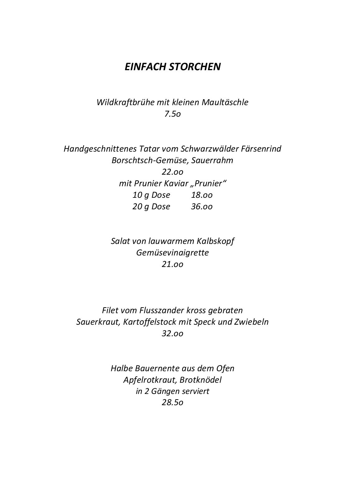 Speisekarte Storchen Restaurant Hotel in Bad Krozingen, Seite 3