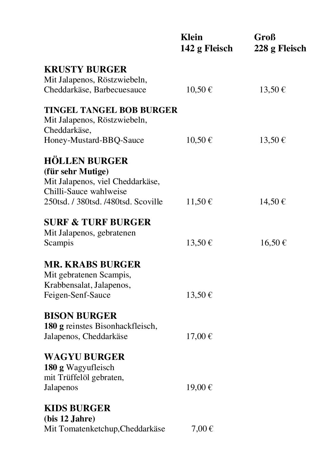 Speisekarte CA-BA-LU Bar-Restaurant in München, Seite 6