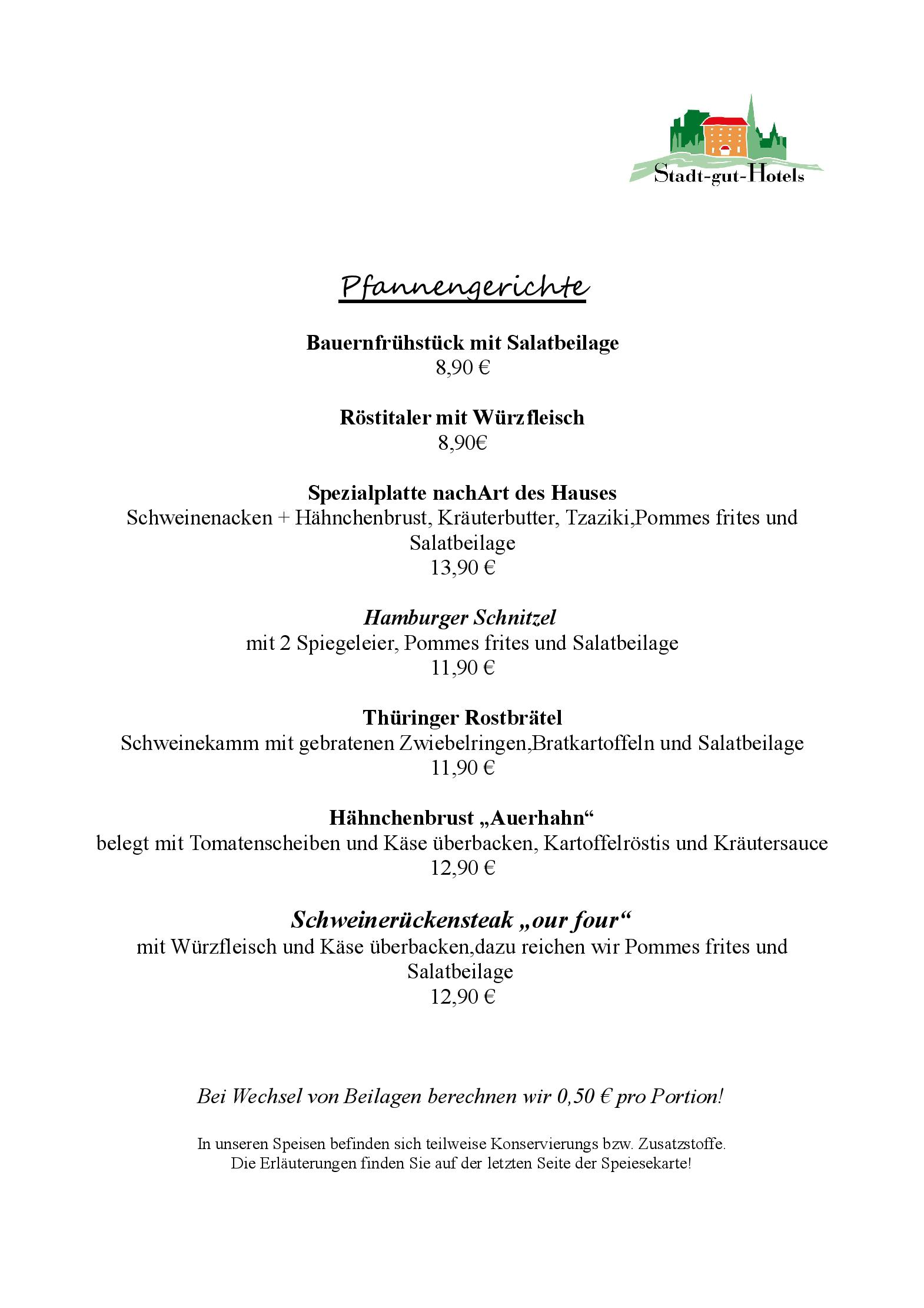 Speisekarte SgH Auerhahn in Quedlinburg, Seite 2