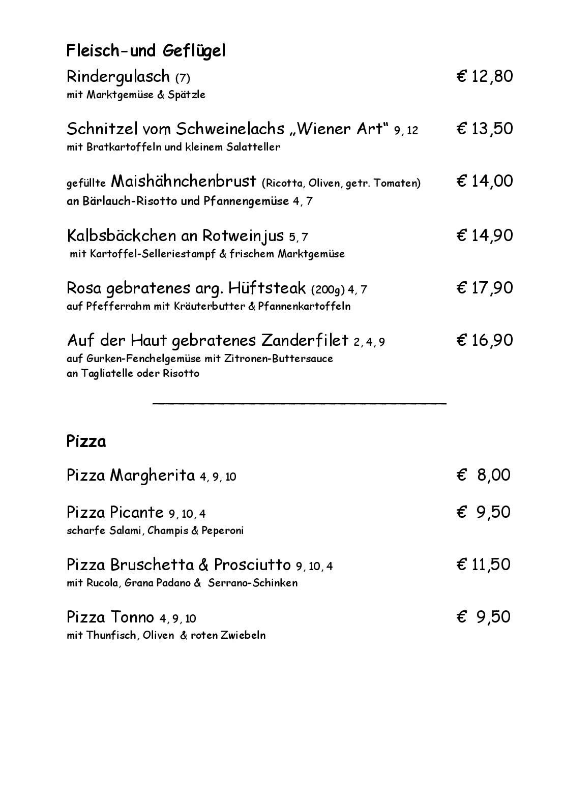 Speisekarte Osteria Gerichtsschänke in Taucha, Seite 2