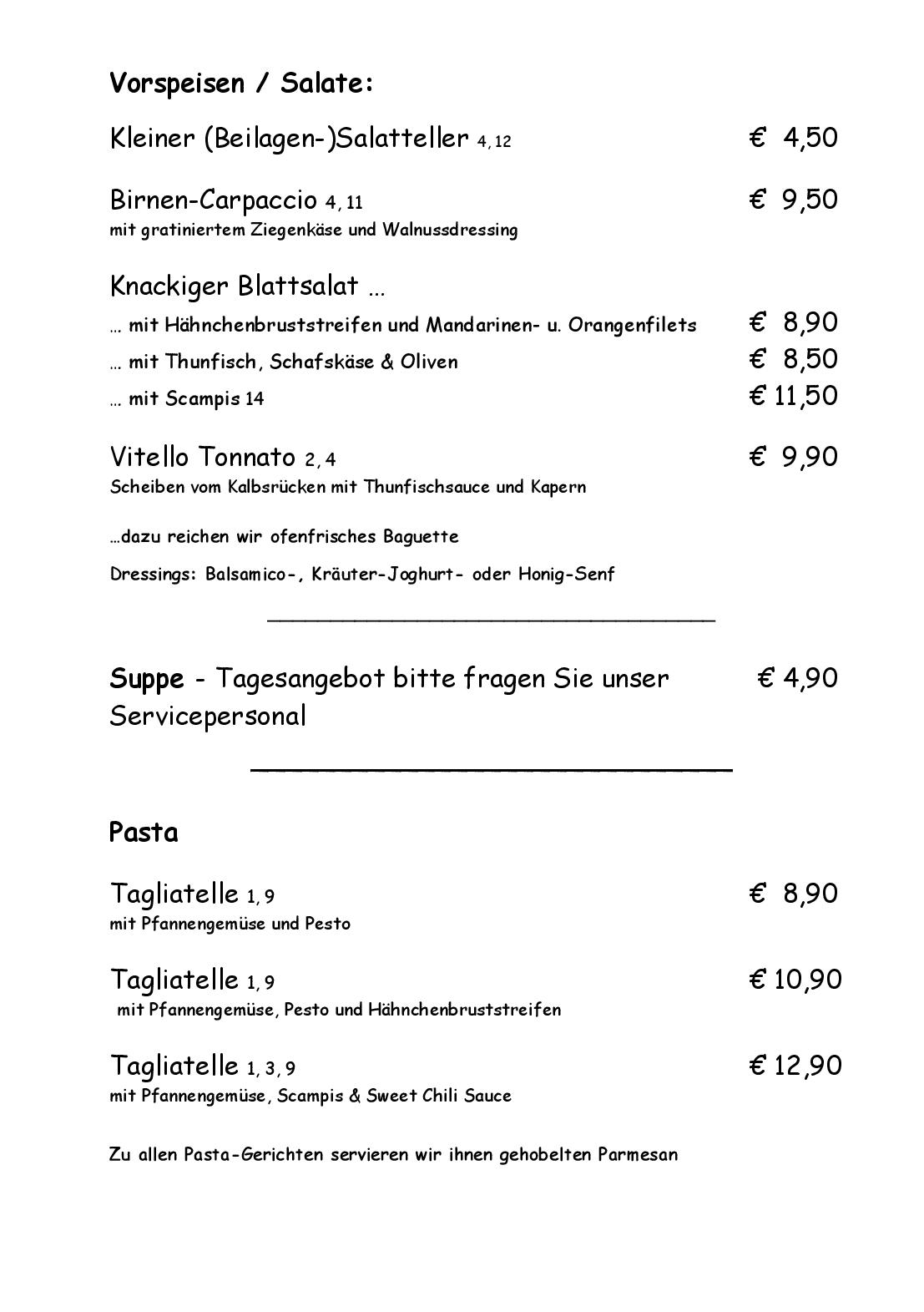 Speisekarte Osteria Gerichtsschänke in Taucha, Seite 4