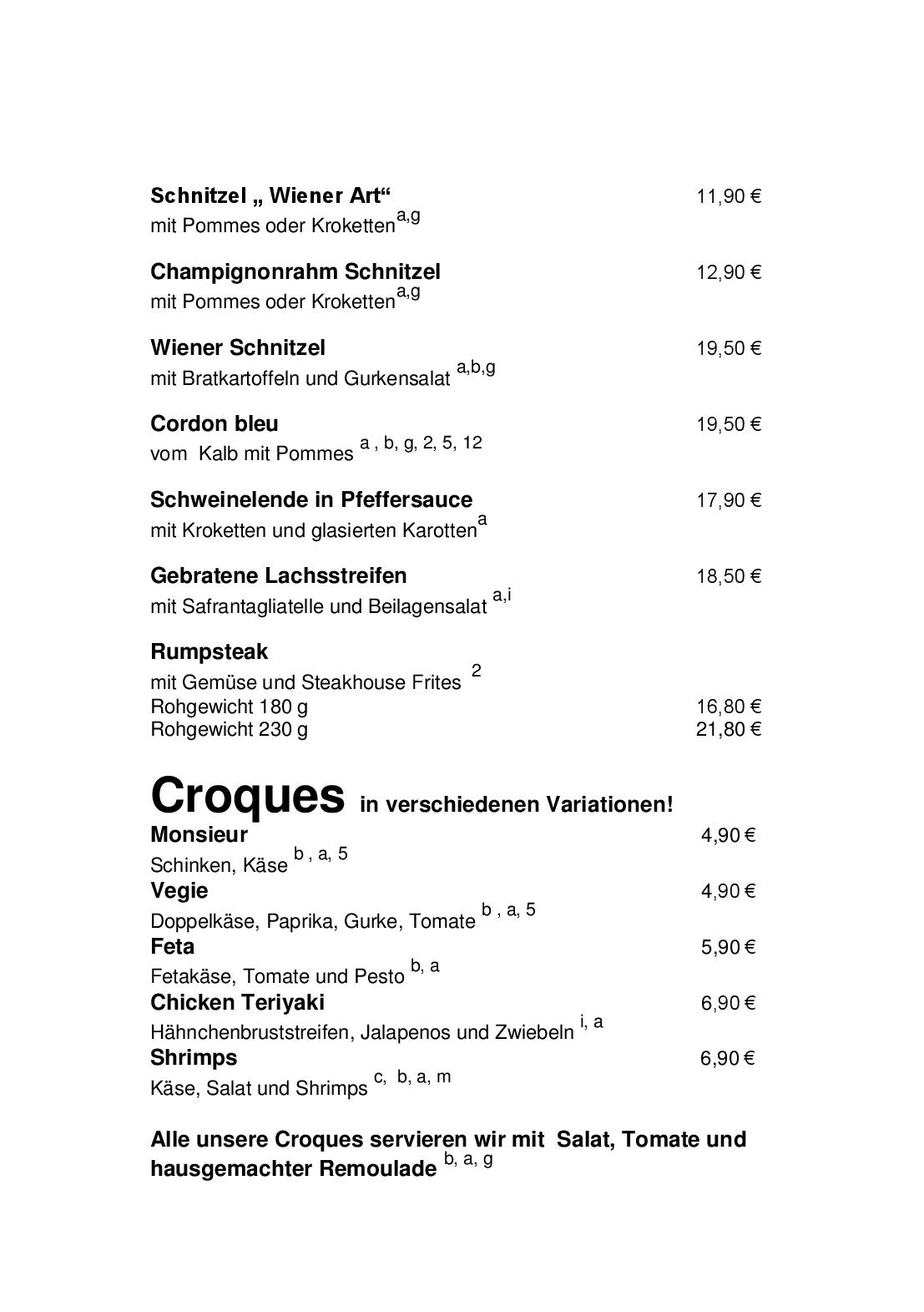 Speisekarte Kurhaus am Rheingrafenstein in Bad Kreuznach, Seite 2