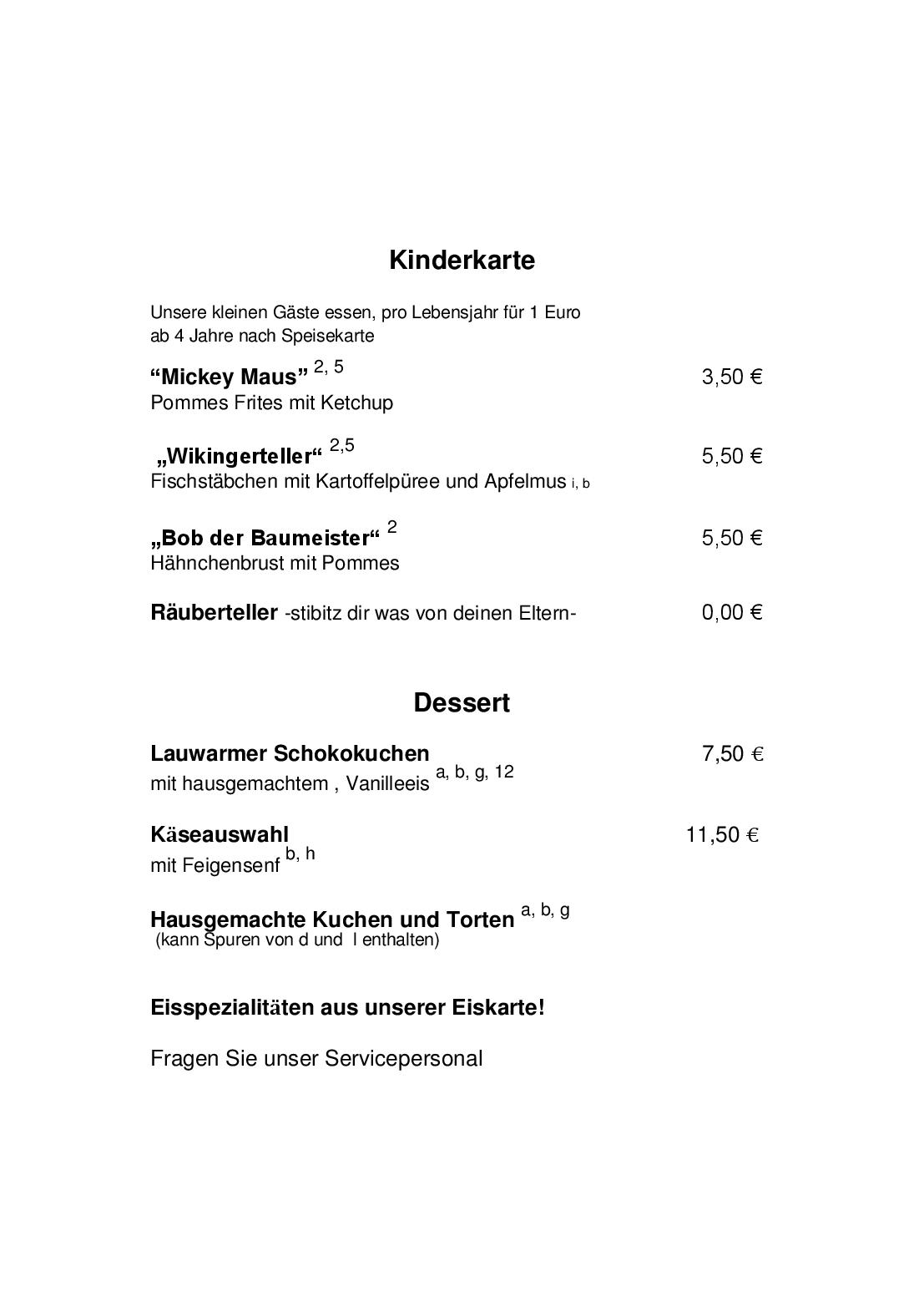 Speisekarte Kurhaus am Rheingrafenstein in Bad Kreuznach, Seite 3