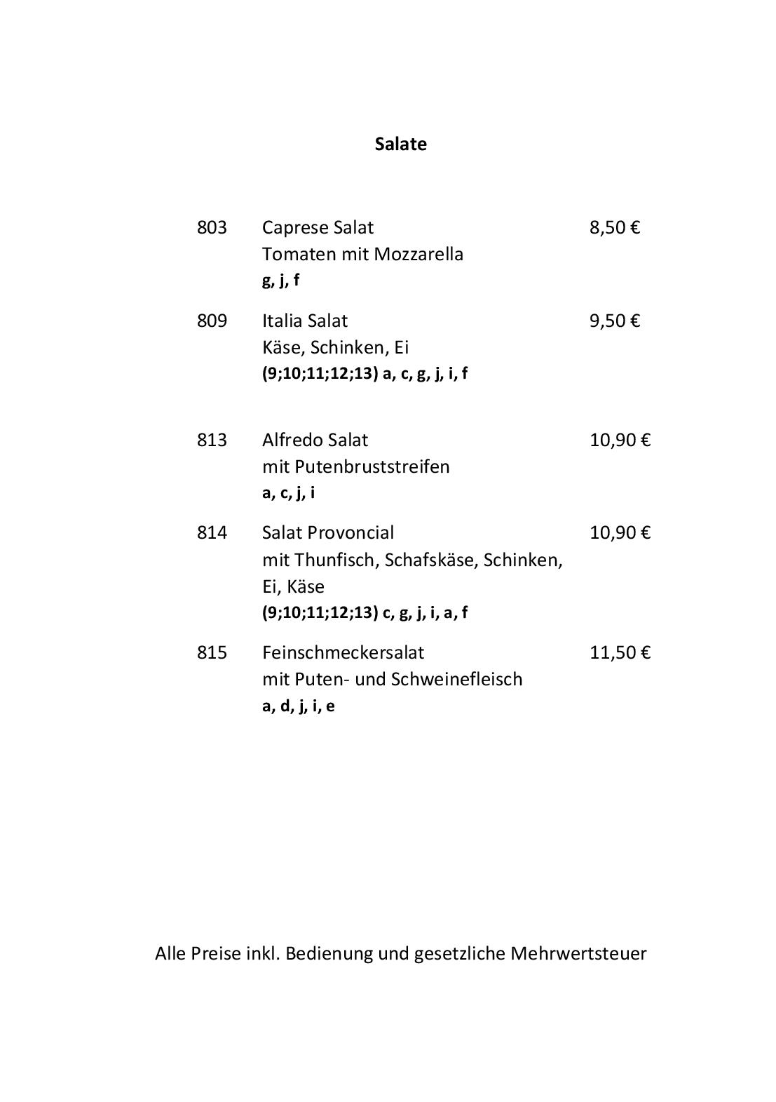 Speisekarte Bistro Alfred in Enkenbach-Alsenborn, Seite 4